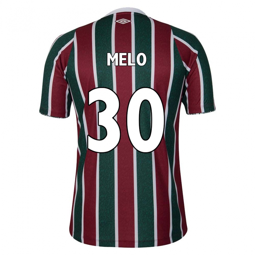 Niño Camiseta Felipe Melo #30 Verde Granate Blanco 1ª Equipación 2024/25 La Camisa Chile