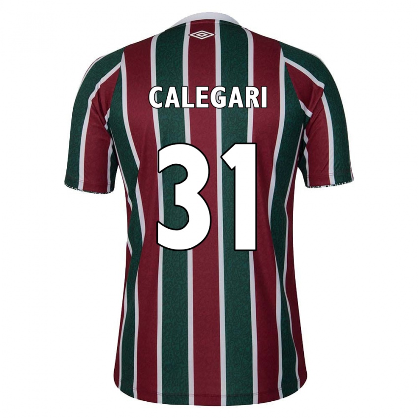 Niño Camiseta Calegari #31 Verde Granate Blanco 1ª Equipación 2024/25 La Camisa Chile