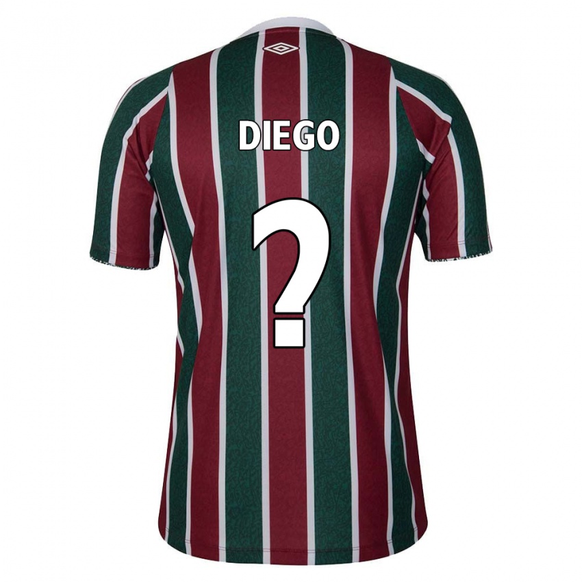 Niño Camiseta Diego #0 Verde Granate Blanco 1ª Equipación 2024/25 La Camisa Chile