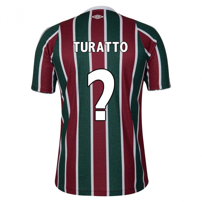 Niño Camiseta Luiz Turatto #0 Verde Granate Blanco 1ª Equipación 2024/25 La Camisa Chile