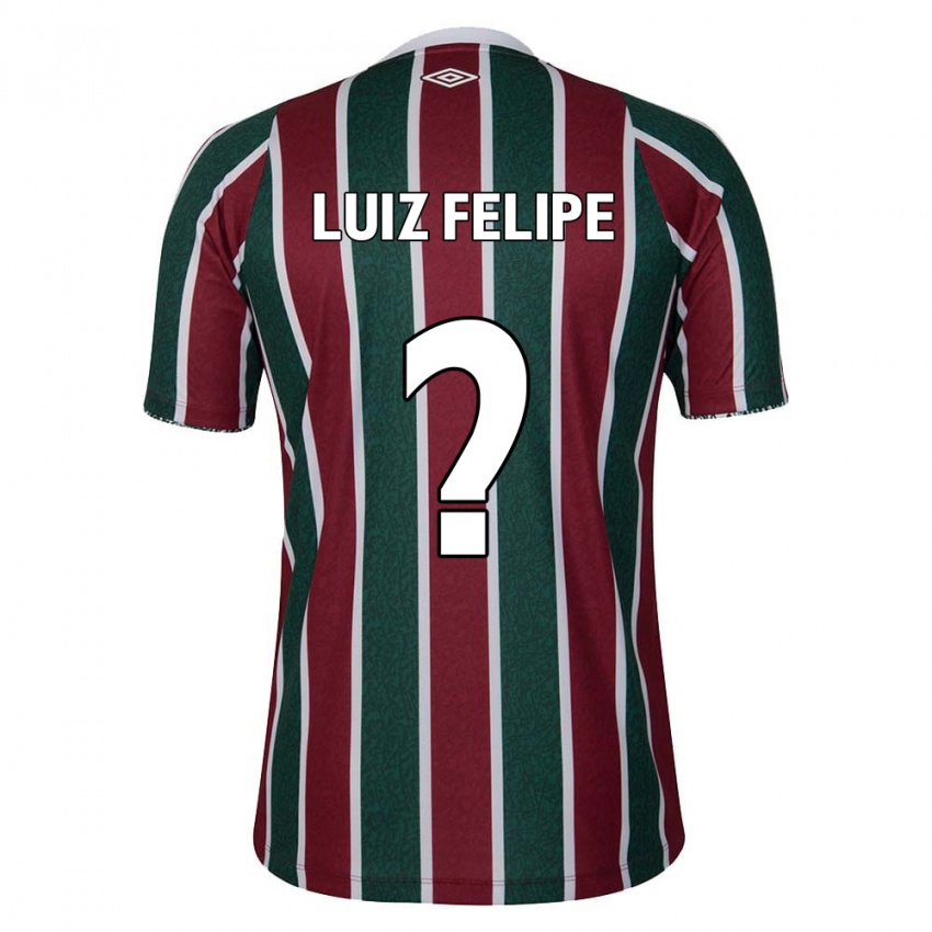 Niño Camiseta Luiz Felipe #0 Verde Granate Blanco 1ª Equipación 2024/25 La Camisa Chile