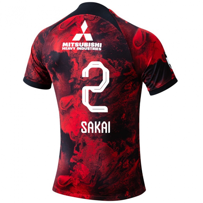 Niño Camiseta Hiroki Sakai #2 Negro Rojo 1ª Equipación 2024/25 La Camisa Chile