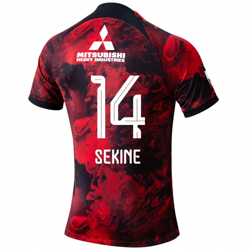 Niño Camiseta Takahiro Sekine #14 Negro Rojo 1ª Equipación 2024/25 La Camisa Chile