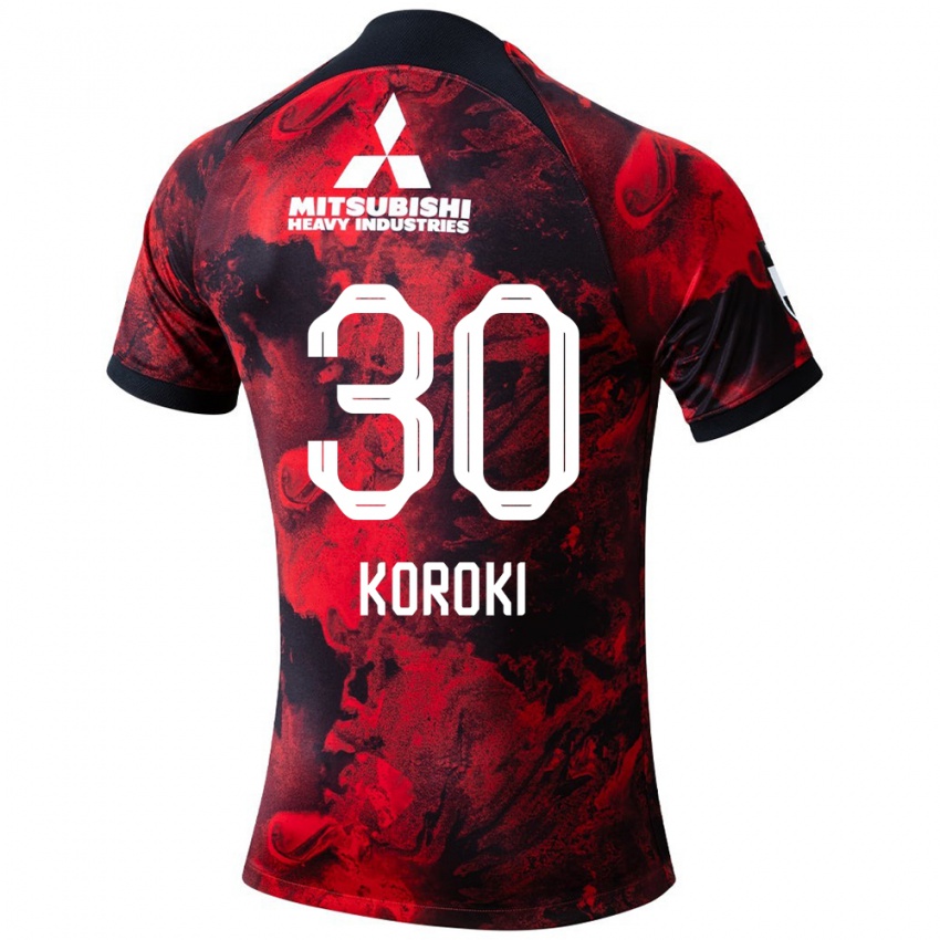 Niño Camiseta Shinzo Koroki #30 Negro Rojo 1ª Equipación 2024/25 La Camisa Chile