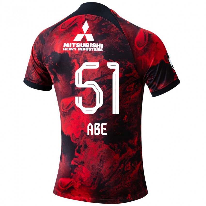 Niño Camiseta Shintaro Abe #51 Negro Rojo 1ª Equipación 2024/25 La Camisa Chile