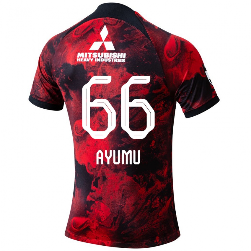 Niño Camiseta Ayumu Ohata #66 Negro Rojo 1ª Equipación 2024/25 La Camisa Chile