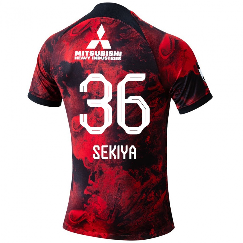 Niño Camiseta Hikaru Sekiya #36 Negro Rojo 1ª Equipación 2024/25 La Camisa Chile