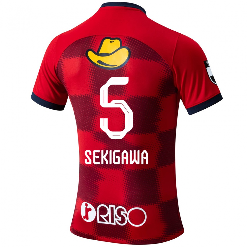 Niño Camiseta Ikuma Sekigawa #5 Rojo Azul Blanco 1ª Equipación 2024/25 La Camisa Chile