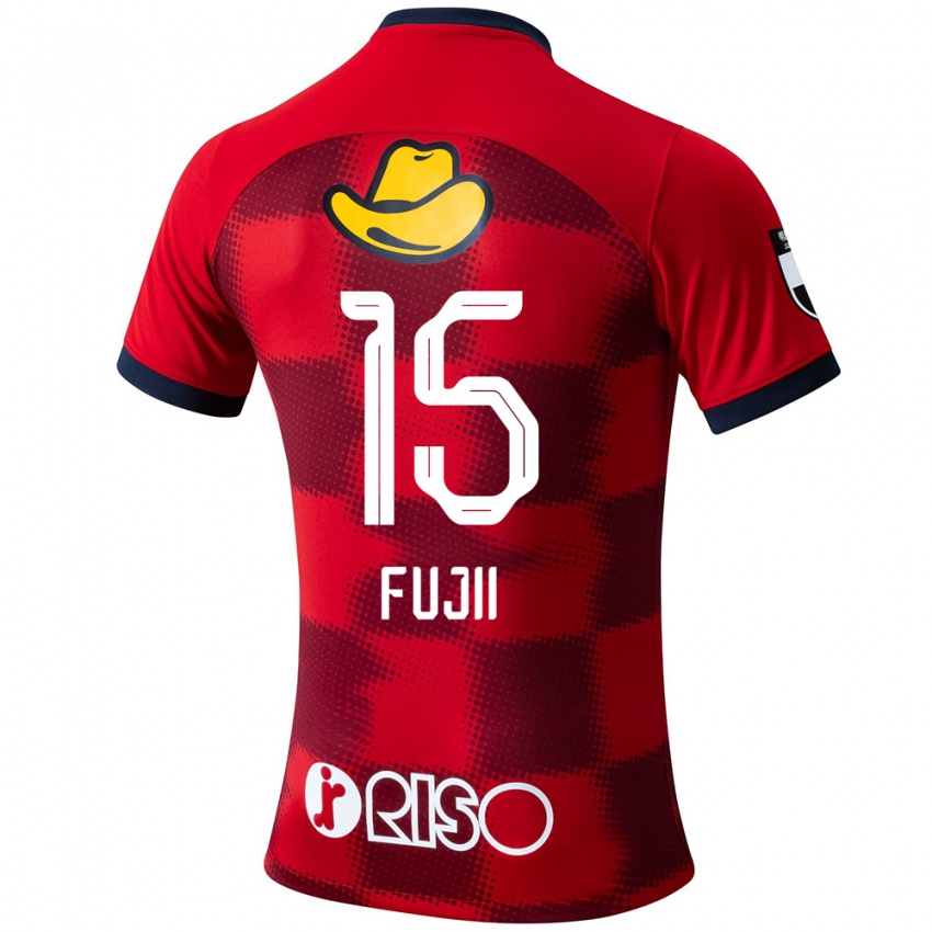 Niño Camiseta Tomoya Fujii #15 Rojo Azul Blanco 1ª Equipación 2024/25 La Camisa Chile