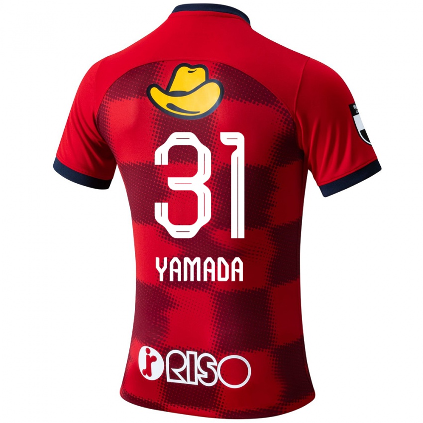 Niño Camiseta Taiki Yamada #31 Rojo Azul Blanco 1ª Equipación 2024/25 La Camisa Chile