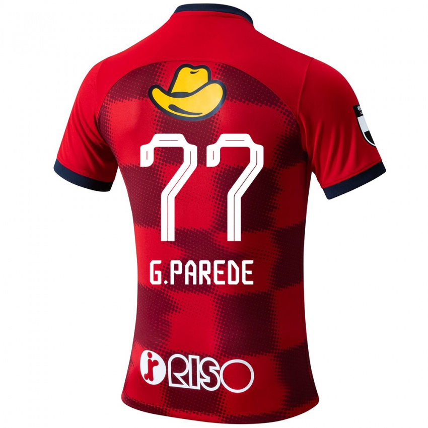 Niño Camiseta Guilherme Parede #77 Rojo Azul Blanco 1ª Equipación 2024/25 La Camisa Chile