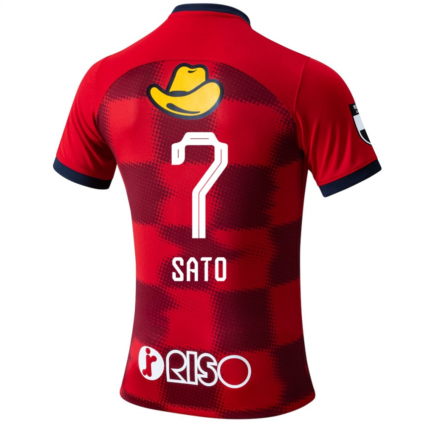 Niño Camiseta Mihiro Sato #7 Rojo Azul Blanco 1ª Equipación 2024/25 La Camisa Chile