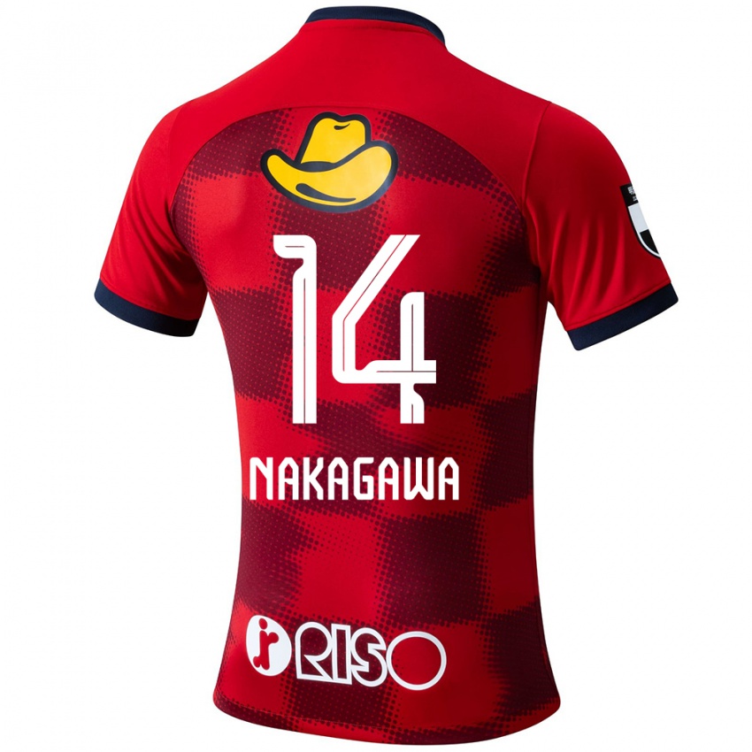 Niño Camiseta Sora Nakagawa #14 Rojo Azul Blanco 1ª Equipación 2024/25 La Camisa Chile