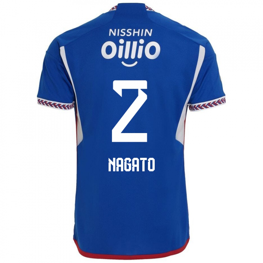 Niño Camiseta Katsuya Nagato #2 Azul Blanco Rojo 1ª Equipación 2024/25 La Camisa Chile