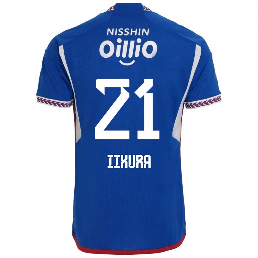 Niño Camiseta Hiroki Iikura #21 Azul Blanco Rojo 1ª Equipación 2024/25 La Camisa Chile