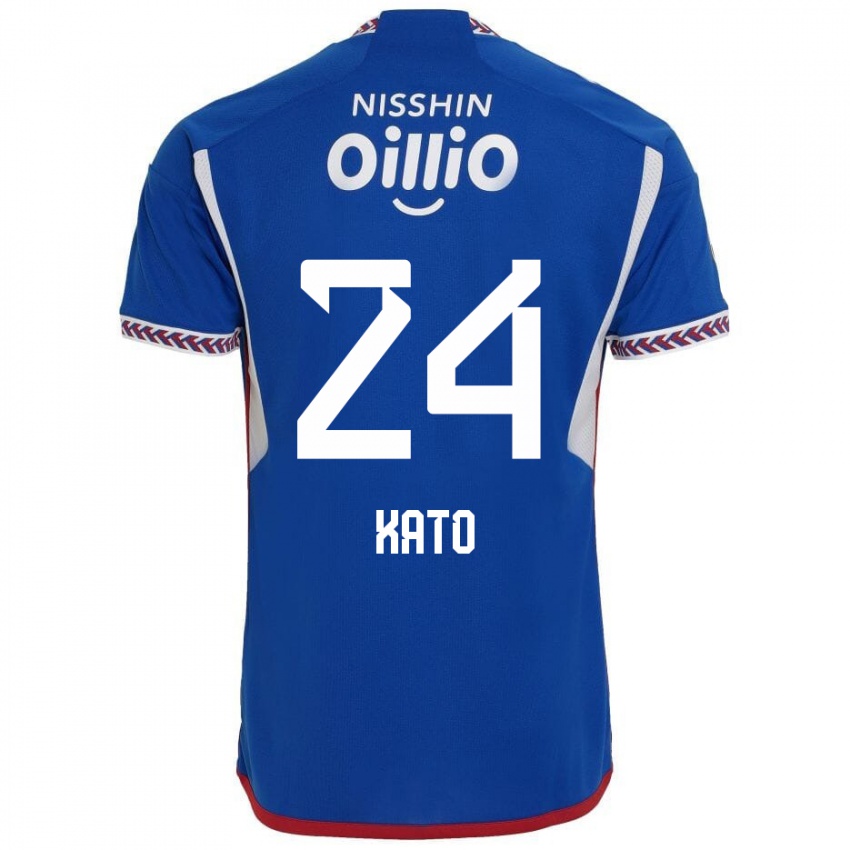 Niño Camiseta Hijiri Kato #24 Azul Blanco Rojo 1ª Equipación 2024/25 La Camisa Chile