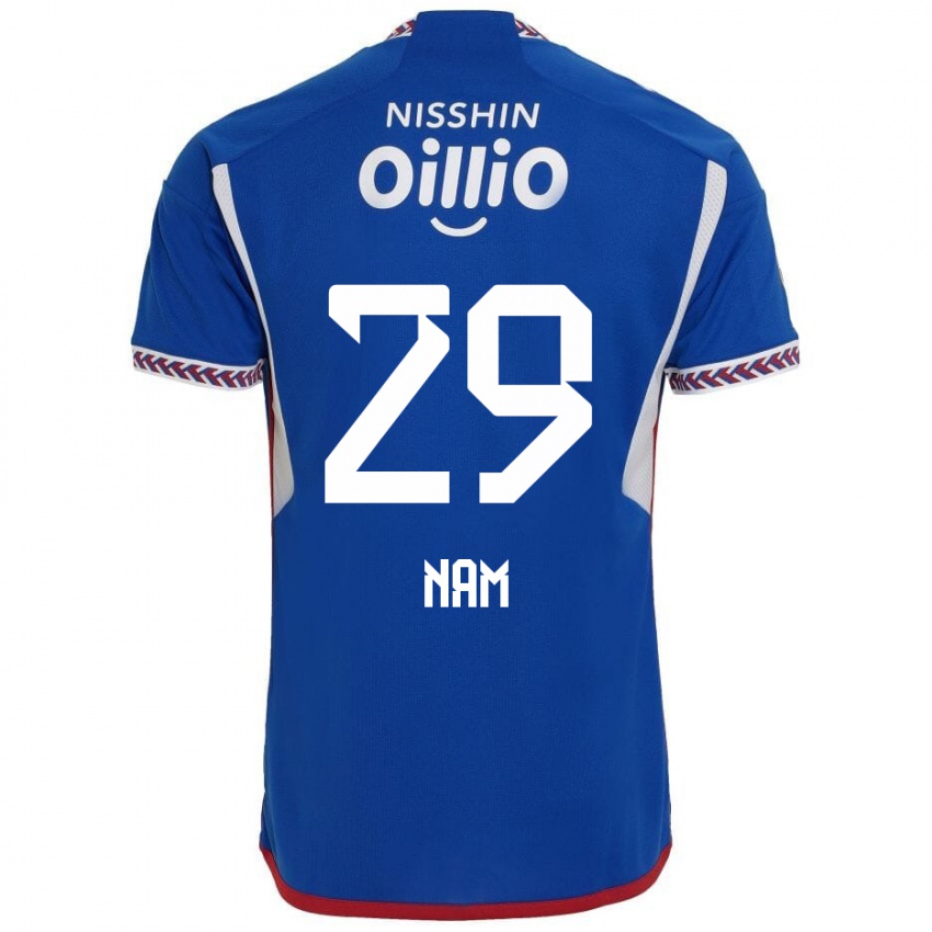 Niño Camiseta Tae-Hee Nam #29 Azul Blanco Rojo 1ª Equipación 2024/25 La Camisa Chile