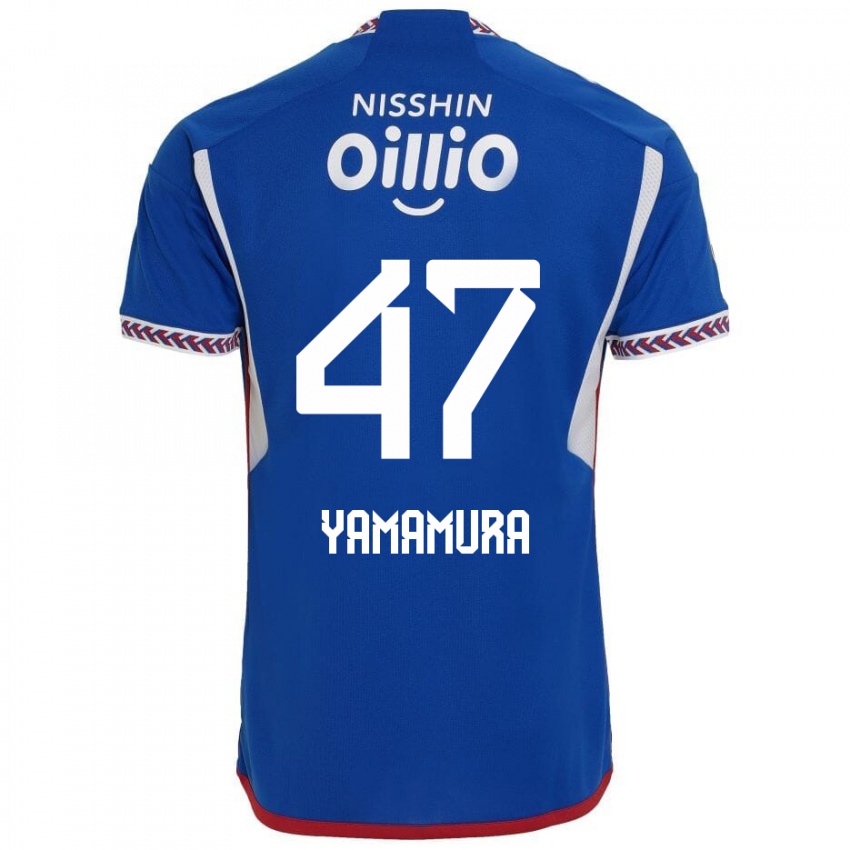 Niño Camiseta Kazuya Yamamura #47 Azul Blanco Rojo 1ª Equipación 2024/25 La Camisa Chile