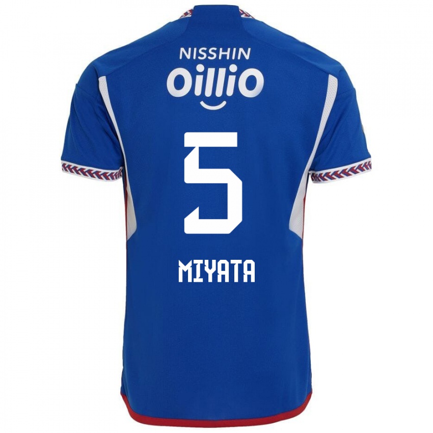 Niño Camiseta Haru Miyata #5 Azul Blanco Rojo 1ª Equipación 2024/25 La Camisa Chile