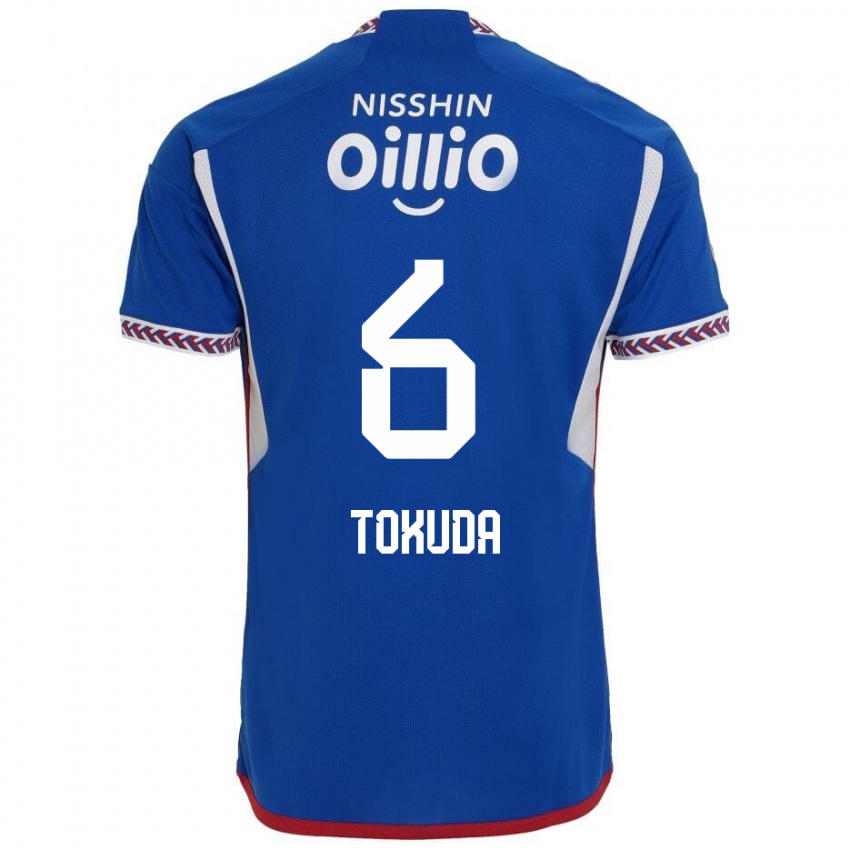 Niño Camiseta Yuma Tokuda #6 Azul Blanco Rojo 1ª Equipación 2024/25 La Camisa Chile