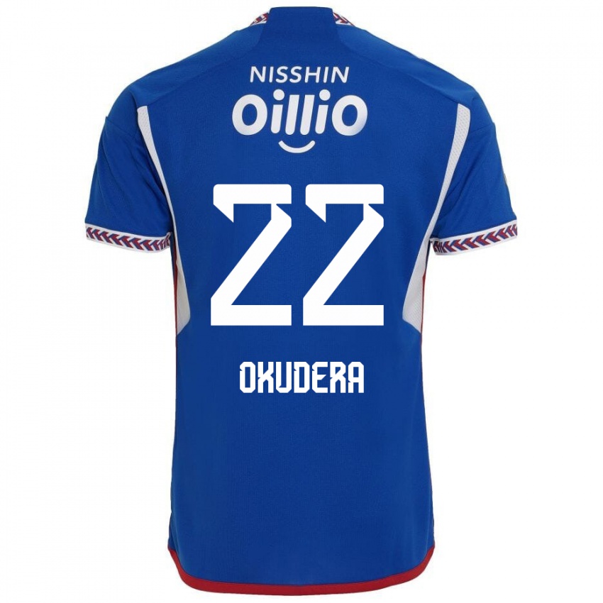 Niño Camiseta Minato Okudera #22 Azul Blanco Rojo 1ª Equipación 2024/25 La Camisa Chile