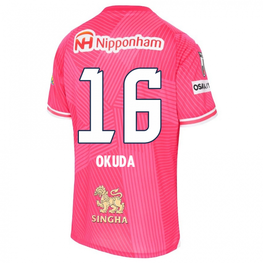 Niño Camiseta Hayato Okuda #16 Rosa Blanco 1ª Equipación 2024/25 La Camisa Chile