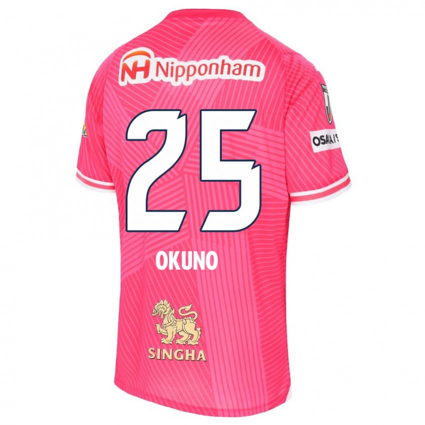 Niño Camiseta Hiroaki Okuno #25 Rosa Blanco 1ª Equipación 2024/25 La Camisa Chile