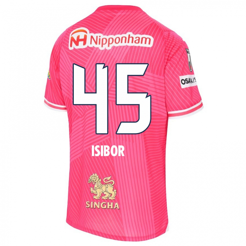 Niño Camiseta Ken Isibor #45 Rosa Blanco 1ª Equipación 2024/25 La Camisa Chile