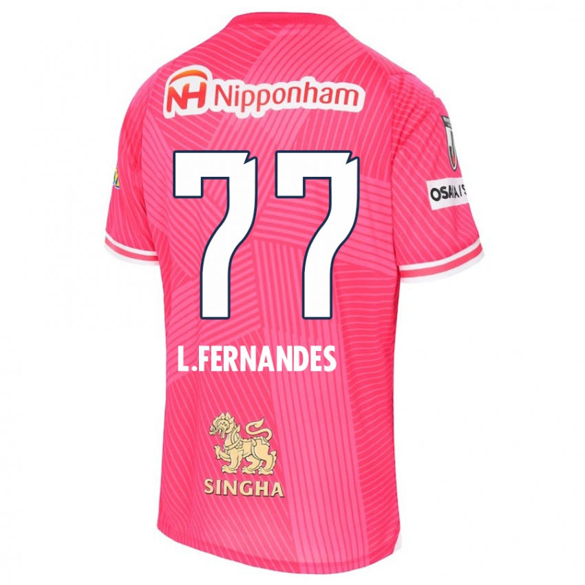 Niño Camiseta Lucas Fernandes #77 Rosa Blanco 1ª Equipación 2024/25 La Camisa Chile