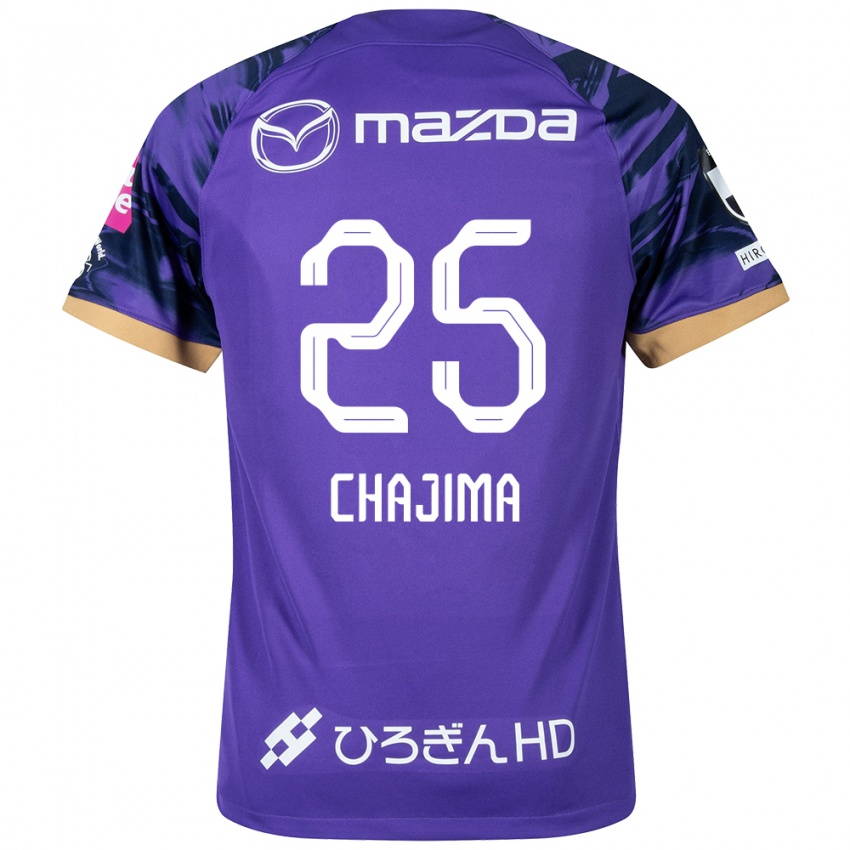 Niño Camiseta Yusuke Chajima #25 Púrpura Blanco 1ª Equipación 2024/25 La Camisa Chile