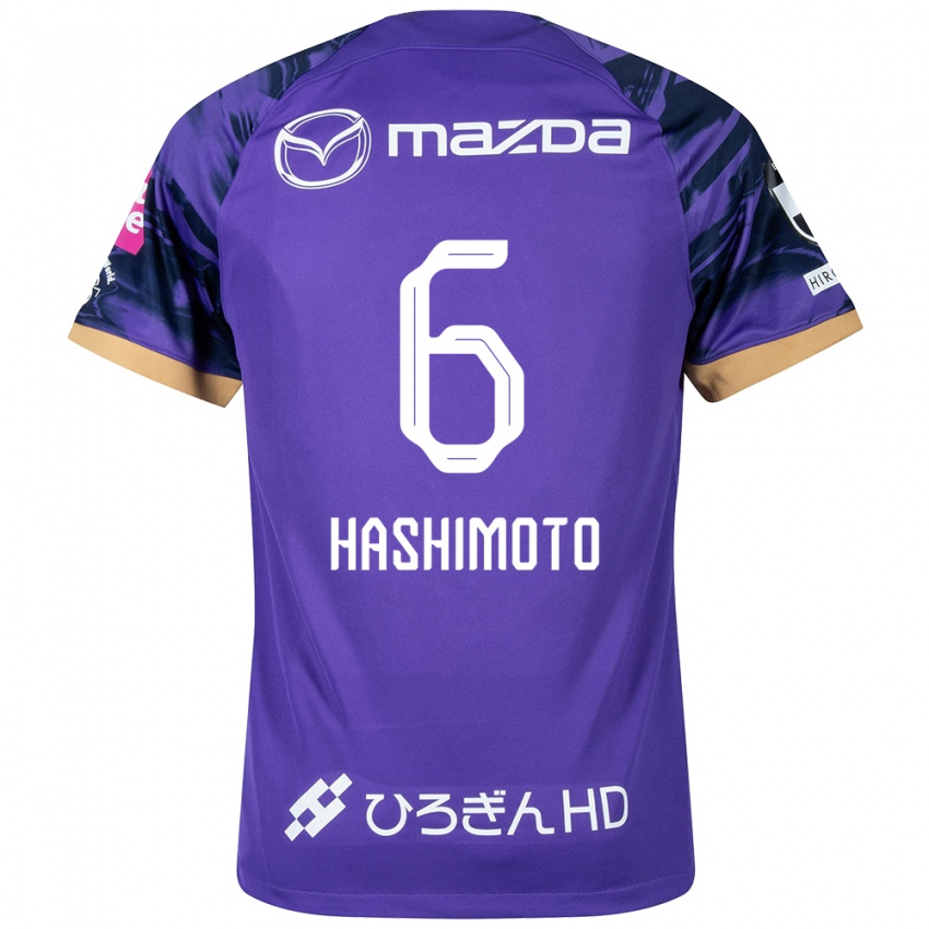 Niño Camiseta Hinata Hashimoto #6 Púrpura Blanco 1ª Equipación 2024/25 La Camisa Chile