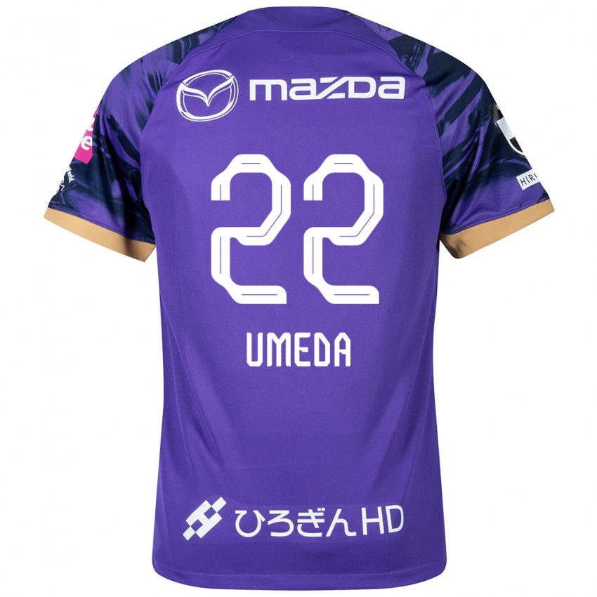 Niño Camiseta Taiga Umeda #22 Púrpura Blanco 1ª Equipación 2024/25 La Camisa Chile