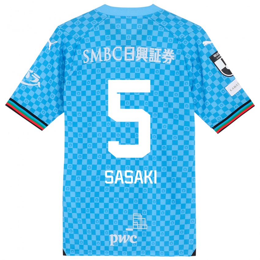 Niño Camiseta Asahi Sasaki #5 Azul Celeste 1ª Equipación 2024/25 La Camisa Chile