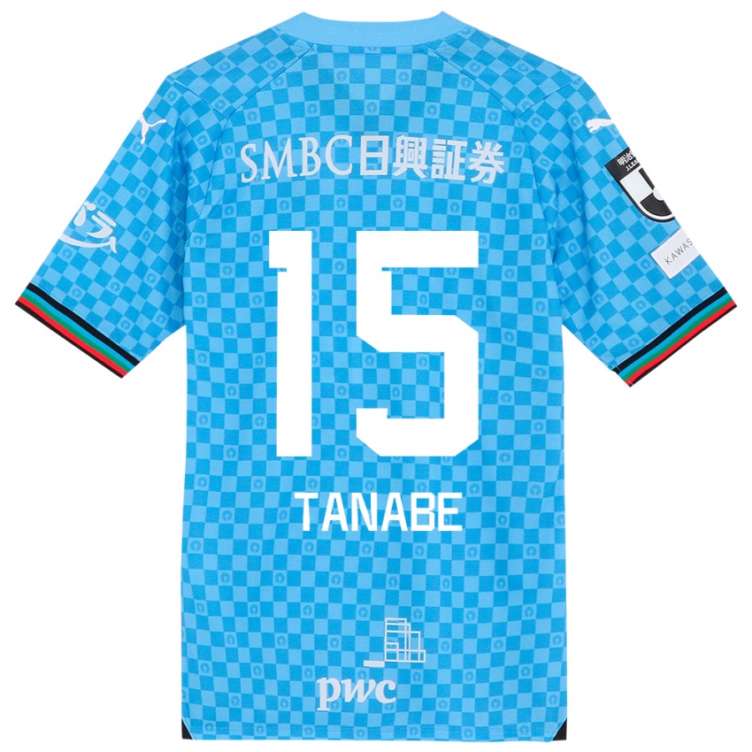 Niño Camiseta Shuto Tanabe #15 Azul Celeste 1ª Equipación 2024/25 La Camisa Chile