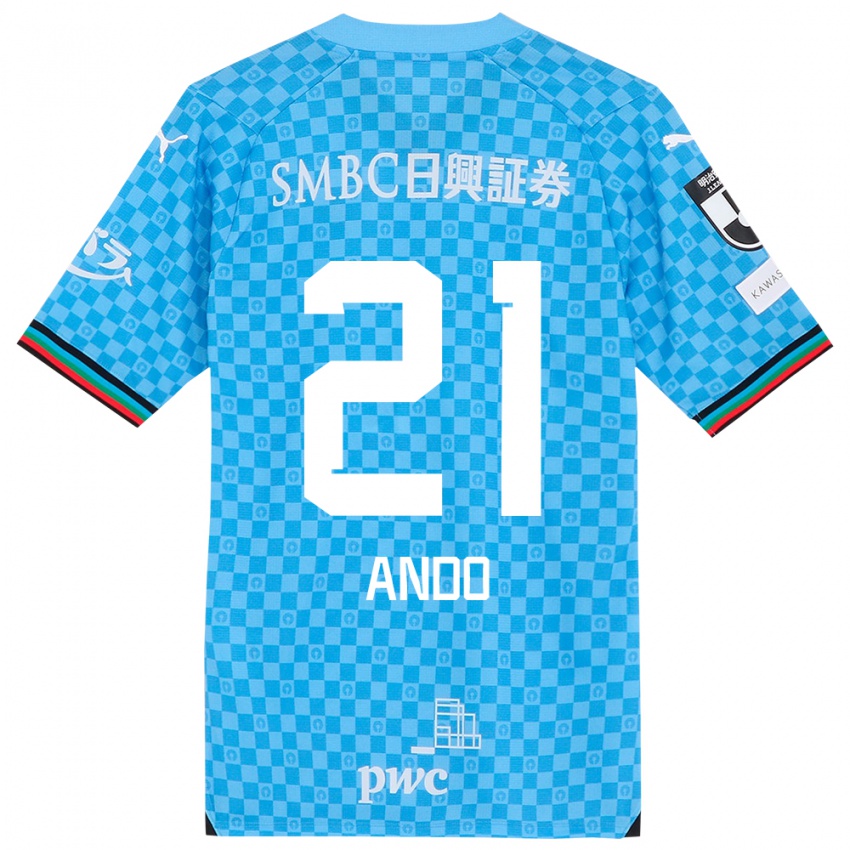 Niño Camiseta Shunsuke Ando #21 Azul Celeste 1ª Equipación 2024/25 La Camisa Chile