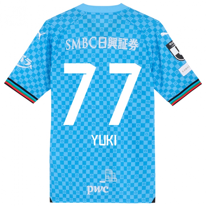 Niño Camiseta Yuki Yamamoto #77 Azul Celeste 1ª Equipación 2024/25 La Camisa Chile