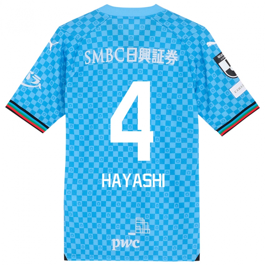 Niño Camiseta Shunsuke Hayashi #4 Azul Celeste 1ª Equipación 2024/25 La Camisa Chile