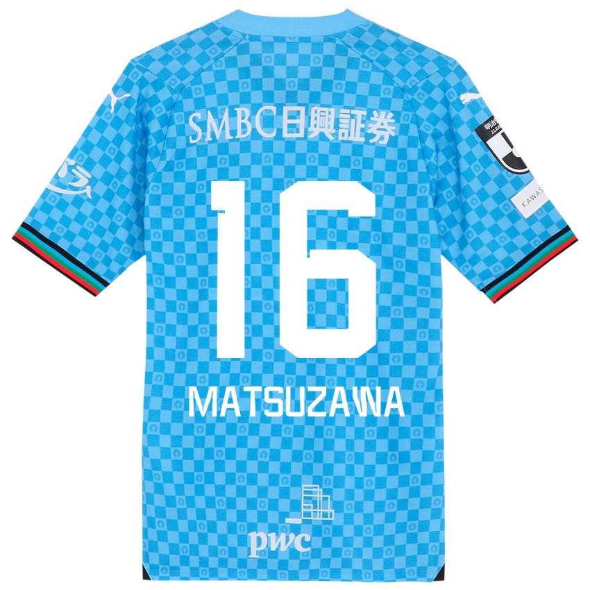 Niño Camiseta Naoto Matsuzawa #16 Azul Celeste 1ª Equipación 2024/25 La Camisa Chile