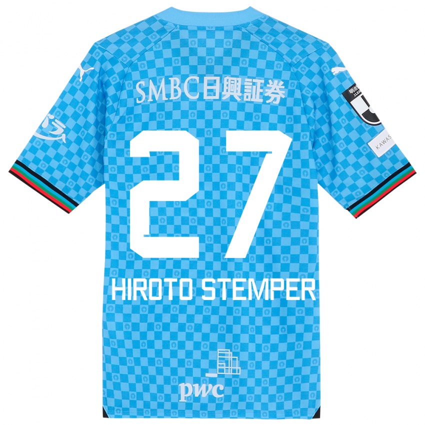 Niño Camiseta Luka Hiroto Stemper #27 Azul Celeste 1ª Equipación 2024/25 La Camisa Chile