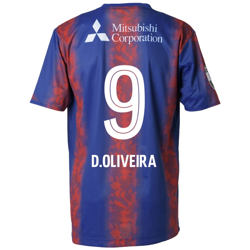 Niño Camiseta Diego Oliveira #9 Azul Rojo 1ª Equipación 2024/25 La Camisa Chile