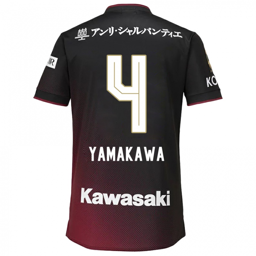 Niño Camiseta Tetsushi Yamakawa #4 Negro Rojo 1ª Equipación 2024/25 La Camisa Chile