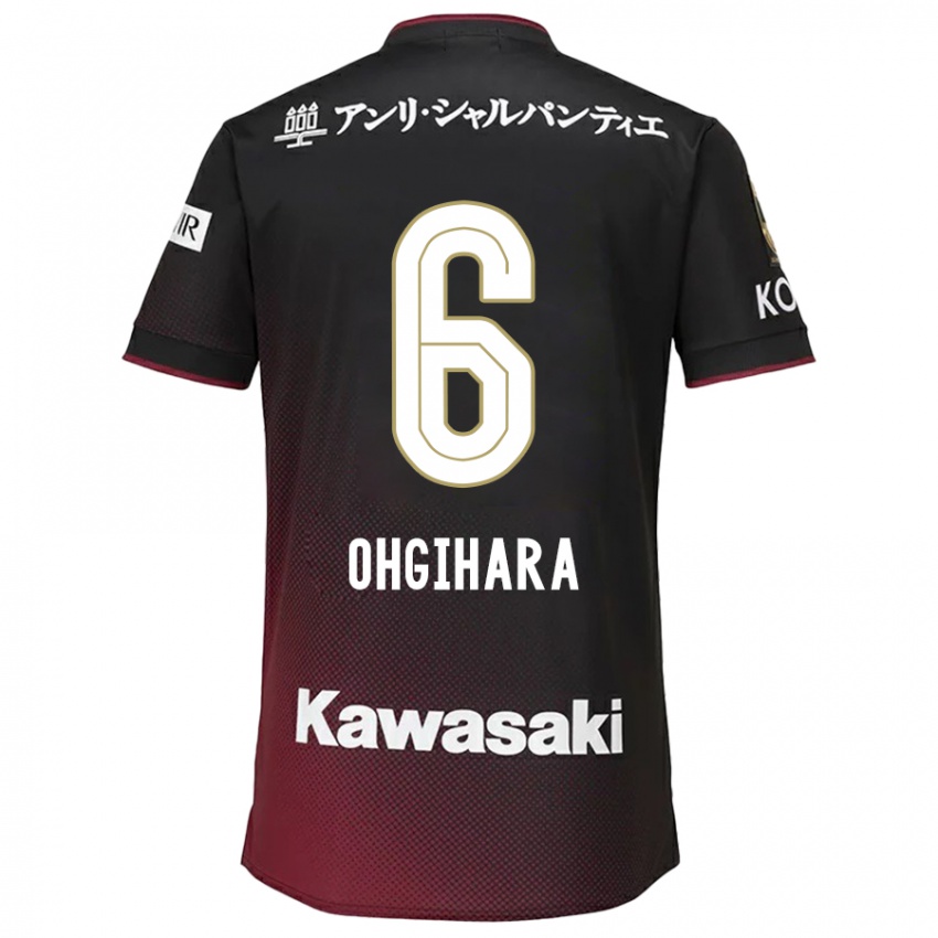 Niño Camiseta Takahiro Ogihara #6 Negro Rojo 1ª Equipación 2024/25 La Camisa Chile