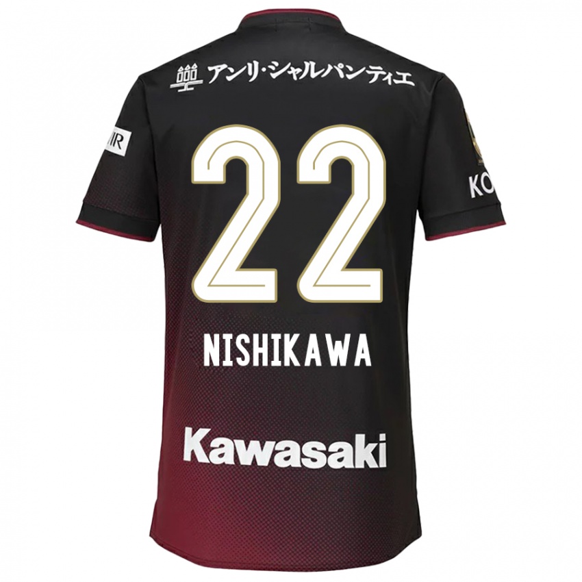 Niño Camiseta Aiku Nishikawa #22 Negro Rojo 1ª Equipación 2024/25 La Camisa Chile