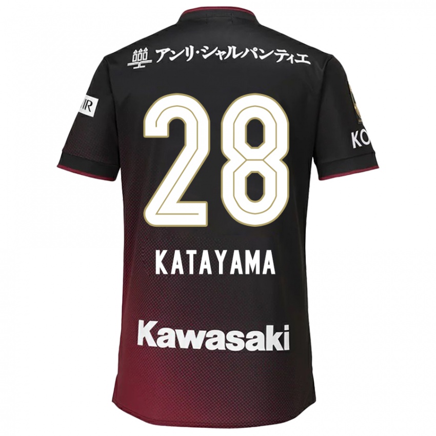 Niño Camiseta Kota Katayama #28 Negro Rojo 1ª Equipación 2024/25 La Camisa Chile