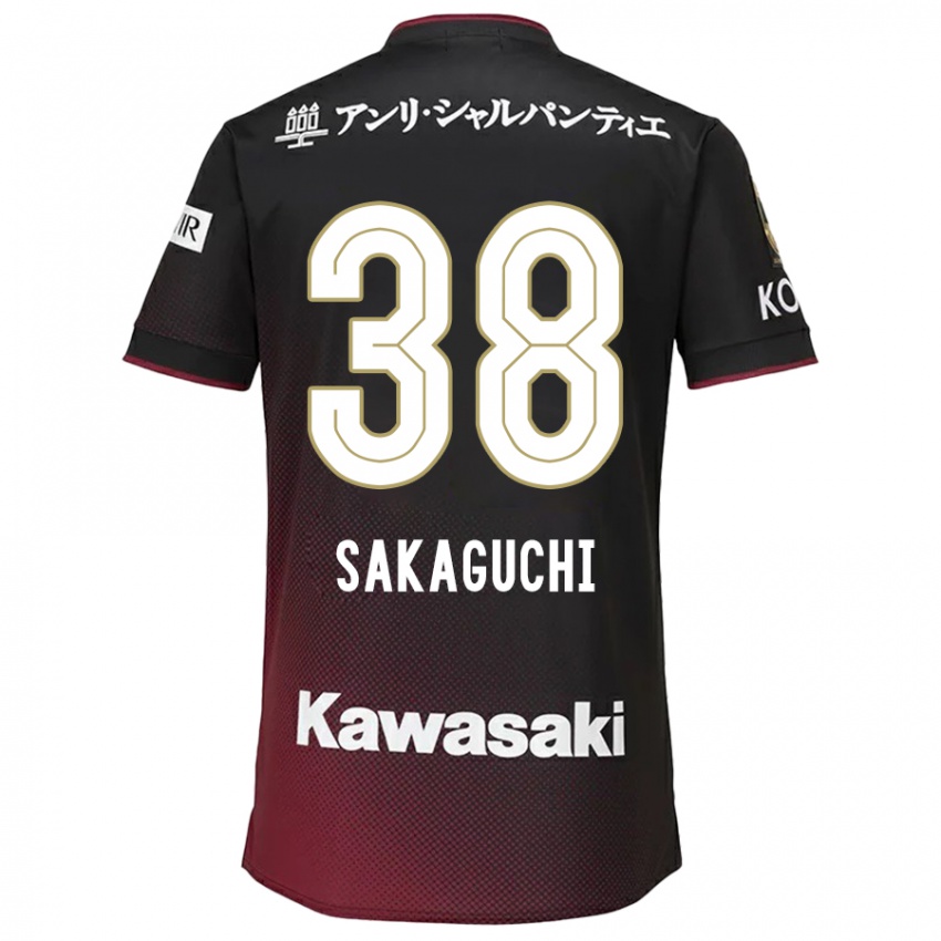 Niño Camiseta Yuki Sakaguchi #38 Negro Rojo 1ª Equipación 2024/25 La Camisa Chile