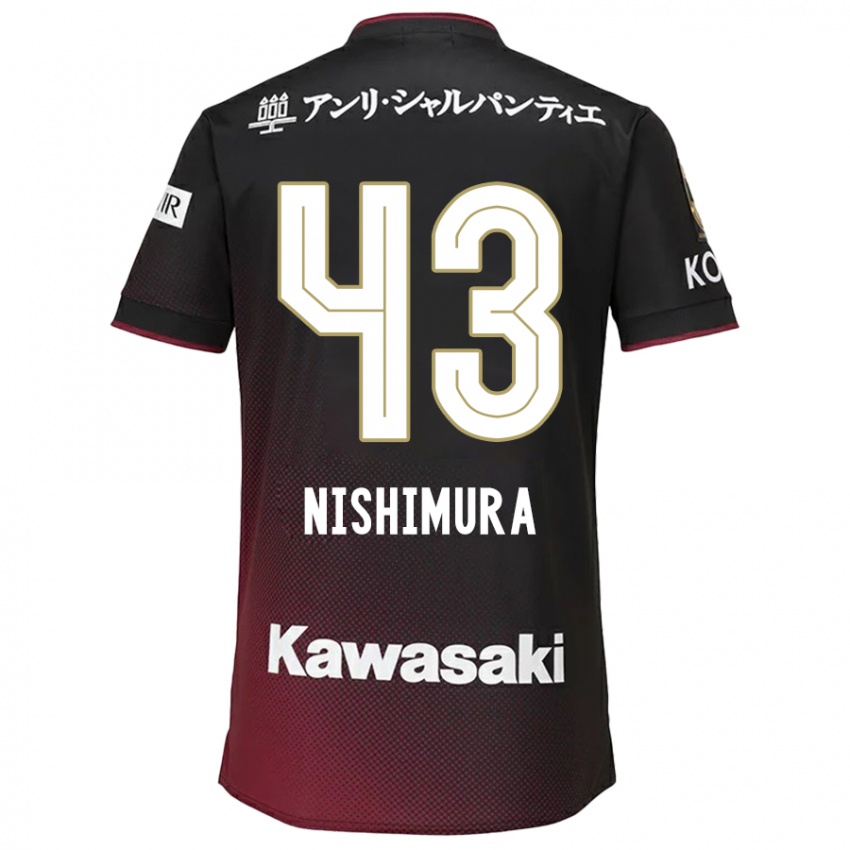 Niño Camiseta Nagi Nishimura #43 Negro Rojo 1ª Equipación 2024/25 La Camisa Chile