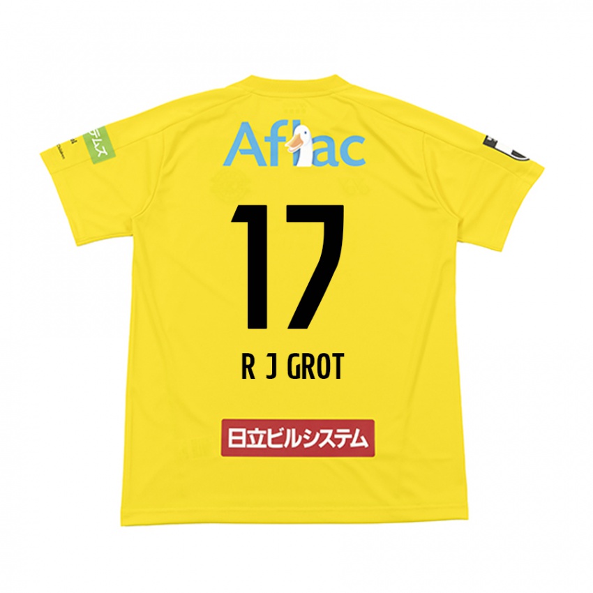 Niño Camiseta Jay-Roy Grot #17 Amarillo Negro 1ª Equipación 2024/25 La Camisa Chile