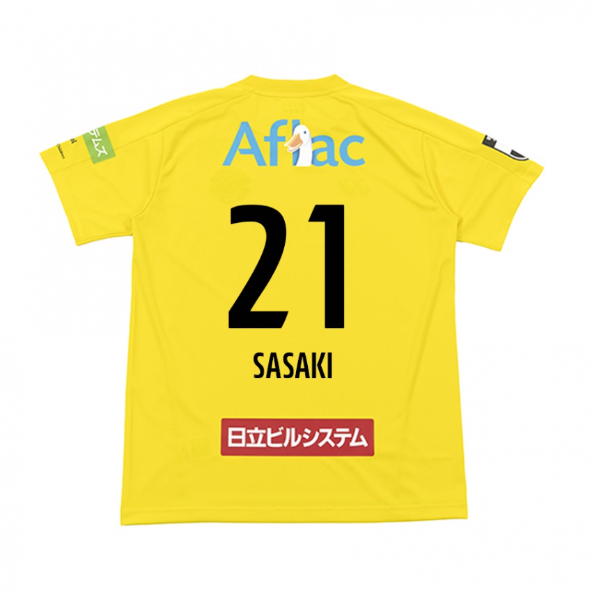 Niño Camiseta Masato Sasaki #21 Amarillo Negro 1ª Equipación 2024/25 La Camisa Chile