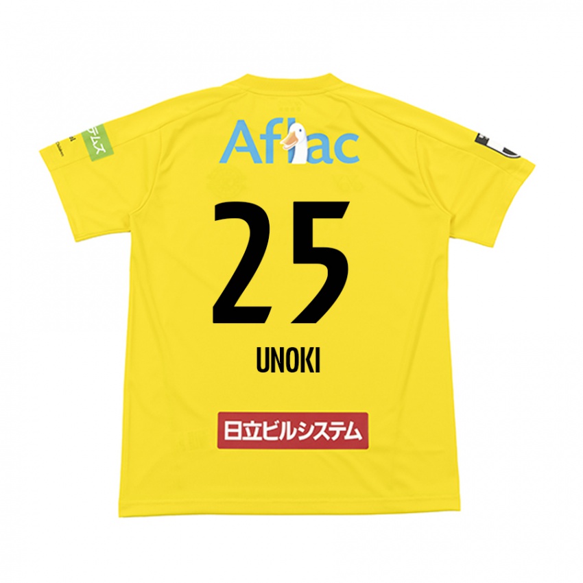 Niño Camiseta Fumiya Unoki #25 Amarillo Negro 1ª Equipación 2024/25 La Camisa Chile