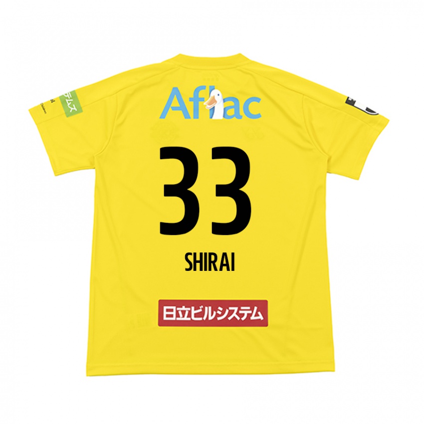 Niño Camiseta Eiji Shirai #33 Amarillo Negro 1ª Equipación 2024/25 La Camisa Chile